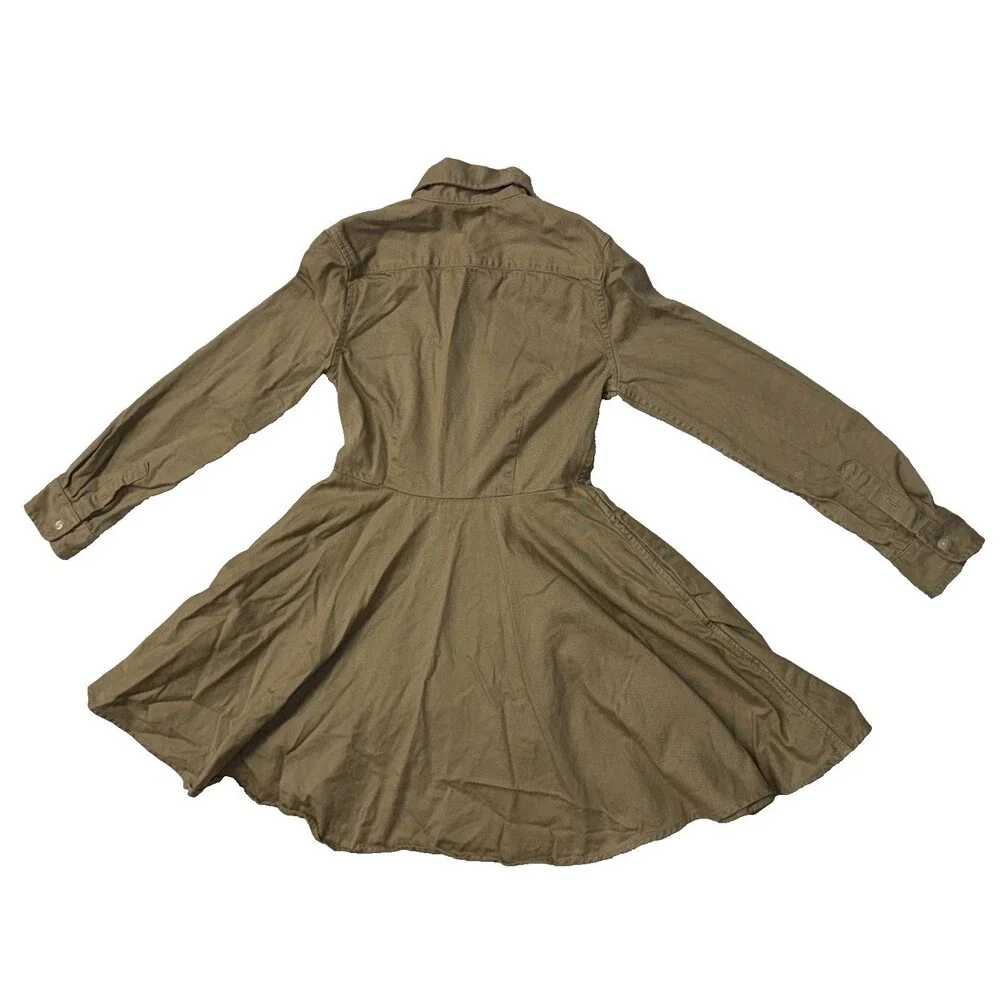 Ralph Lauren Dress Girls Sz 10 Pockets Tan Beige Pony Twirl Skirt Preppy No Belt